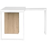 MID.YOU kotna pisalna miza kovina, leseni material bela, barve hrasta | Shoptok.si