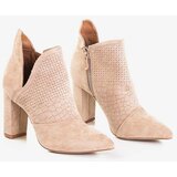 Resti Light brown women's ankle boots on a higher post with a Fimoli cut - Footwear | ePonuda.com