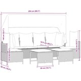  5-dijelni vrtni set sofa s jastucima bež od poliratana | shoptok.hr