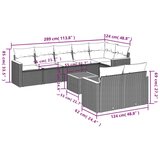 vidaXL 9-dijelni set vrtnih sofa s jastucima bež od poliratana | shoptok.hr
