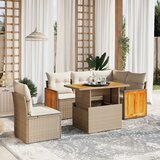 vidaXL 6-dijelni set vrtnih sofa s jastucima bež od poliratana | shoptok.hr