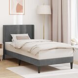  Krevetna konstrukcija s uzglavljem Tamnosiva 90 x 200 cm Baršun | shoptok.hr