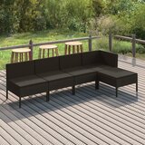 Maison Chic Seti vrtnega pohištva - Vrtna garnitura - Vrtni pohištvo set 5-delna z blazinami poli ratan črna, (21817619) | Shoptok.si