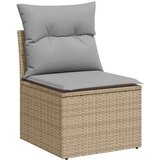 vidaXL 10-delna vrtna sofa garnitura z blazinami Bež Poliratan Akacija | Shoptok.si