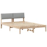  Okvir kreveta s uzglavljem Smeđa i svijetlo siva 160 x 200 cm | shoptok.hr