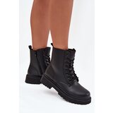 EVENTO Leather Ankle Boots Workers Insulated With Zipper Black Elosie | shoptok.hr
