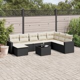 vidaXL 9-dijelni set vrtnih sofa s jastucima crni od poliratana | shoptok.hr