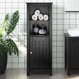 vidaXL Kupaonski ormarić BERG crni 40x34x110 cm od masivne borovine | shoptok.hr