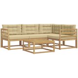  Set vanjskih sofa 5 pcs Bijela i bež 79 x 79 x 37 cm Poliester | shoptok.hr