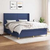  Krevet s oprugama i madracem plavi 160x200 cm od tkanine | shoptok.hr
