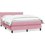  Box spring postelja z vzmetnico roza 160x210 cm žamet, (21792146) | Shoptok.si