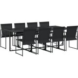  9-dijelni vrtni blagovaonski set crni od tekstilena | shoptok.hr