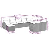  10-dijelni set vrtnih sofa s jastucima crni od poliratana | shoptok.hr