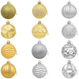  Set božićnih kuglica 36 kom. Srebrna i zlatna 6 cm Polistiren | shoptok.hr