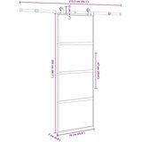  Klizna vrata s priborom 76 x 205 cm kaljeno staklo i aluminij | shoptok.hr