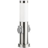  Brilagi - Spoljna lampa sa 2 utičnice tipa SCHUKO NOVA, 1x E27/15W/230V, 40 cm, IP44, hrom | Eponuda.com