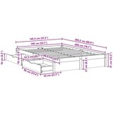  Okvir za krevet 3 pcs Vosak smeđa Čvrsto borovo drvo - Voštano smeđa 140 x 200 cm | shoptok.hr