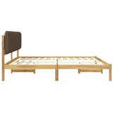  Krevetni okvir s tapiciranim uzglavljem Bijelo isprana i taupe - Bijelo isprana i taupe 180 x 200 cm | shoptok.hr