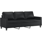  3-dijelni set sofa s jastucima crni od umjetne kože | shoptok.hr