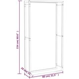 vidaXL stojalo za drva mat črno 80x28x154 cm jeklo | Shoptok.si