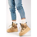 primohurt Beige snow boots with a cuff, insulated women's winter boots with a thick sole Cene