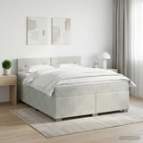  Boxspring krevet s madracem Svjetlosiva 140 x 190 cm Baršun | shoptok.hr