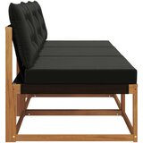 3 Komad Srednja sofa za van Čvrsto drvo akacije Prirodna - Prirodna i crno 3x srednje | shoptok.hr