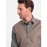 Ombre Men's suit vest without lapels - beige | shoptok.hr
