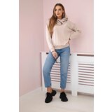 Kesi Women's sweatshirt with a zipper on the hood beige | Shoptok.si