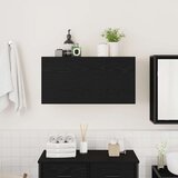 vidaXL Kopalniška stenska omarica črn 80x25x40 cm inž. les | Shoptok.si