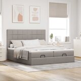  Otomanski okvir kreveta s madracima smeđesivi 200x200cm tkanine | shoptok.hr