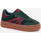 Boto Velvet Women's Sneakers on Platform Green Skye | shoptok.hr