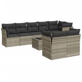  9-dijelni set vrtnih sofa od poliratana s jastucima svjetlosivi | shoptok.hr