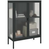  Komoda crna 75 x 35 x 105 cm od stakla i čelika | shoptok.hr