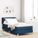  Postelja s vzmetnico Modra 90x200 cm Tkanina, (22051935) | Shoptok.si