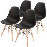  Set plastičnih trpezarijskih stolica 4 kom Aurora crna Lemon 25-KS006SET Cene
