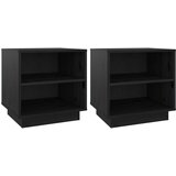 The Living Store Nočna omarica 2 kosa črna 40x34x40 cm trdna borovina - Nočna Omarica, (21420885) | Shoptok.si