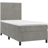  box spring s madracem LED svjetlosivi 100x200 cm baršun | shoptok.hr
