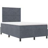 vidaXL Kutni krevet s madracem Tamnosiva 120x200 cm Baršun | shoptok.hr