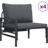 vidaXL Sjedeća garnitura za vrt s jastukom s jastukom 7 pcs Antracitno siva | shoptok.hr