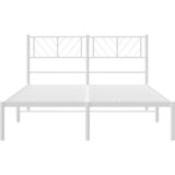  Metalni okvir za krevet s uzglavljem bijeli 140 x 200 cm | shoptok.hr