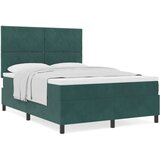 vidaXL Box Spring Krevet s Madracem Tamnozelena 140x200 cm Baršun | shoptok.hr