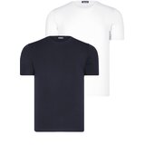 Dewberry DUAL SET T8569 BIKE COLLAR MENS T-SHIRT-DARK NAVY BLUE-SNOW WHITE Cijene