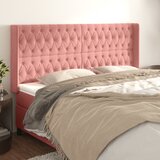 vidaXL Uzglavlje s ušima ružičasti 203x16x118/128 cm baršunasti | shoptok.hr