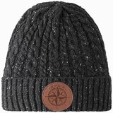 Ombre Men's beanie cap with round embossed patch - graphite | Shoptok.si