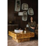 Dutchbone Klubska mizica v orehovem dekorju v naravni barvi 90x90 cm Quinn – | Shoptok.si