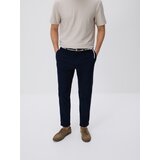 Reserved Slim fit hlače s remenom - mornarsko plava Cijene