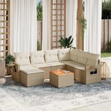 Maison Chic Seti vrtnega pohištva - Vrtna garnitura - Vrtni pohištvo set 8-delna z blazinami bež poli ratan, (21800815) | Shoptok.si