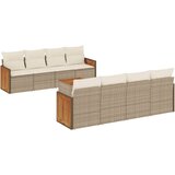  9-dijelni set vrtnih sofa s jastucima bež od poliratana | shoptok.hr