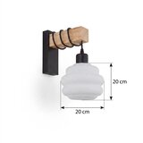 Brilagi Zidna svetiljka WOOD GLASS 1xE27/60W/230V borovina/crna/bela | Eponuda.com